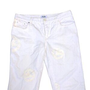 Vintage Moschino Reflective Peace Jeans Size 30 White